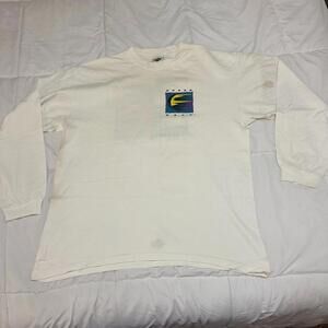 Upper Deck 90s Vintage Logo T Shirt Large Long Sleeve White Sports Cards Rare